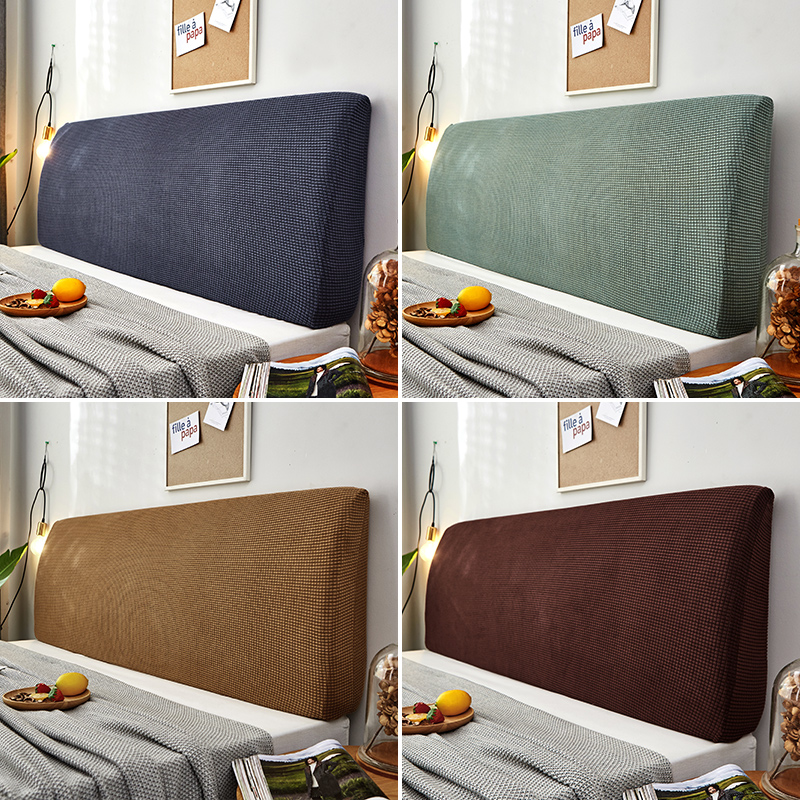 萬能全包床头套罩软包简约现代北欧防尘1.5米1.8m床靠背保 拉菲红[加厚针织] 1.2米[适合1.2m-1.4m床头]高清大图