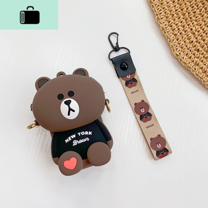 流行网红硅胶零钱包小熊休闲学生时尚背包儿童少女包包亲子收纳包NEW LAKE高清大图