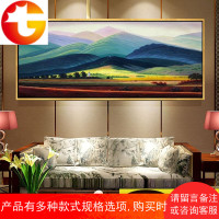 纯手绘欧式风景巨人山油画玄关装饰画客厅办公室餐厅美式定制挂画