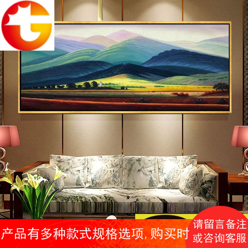 纯手绘欧式风景巨人山油画玄关装饰画客厅办公室餐厅美式定制挂画