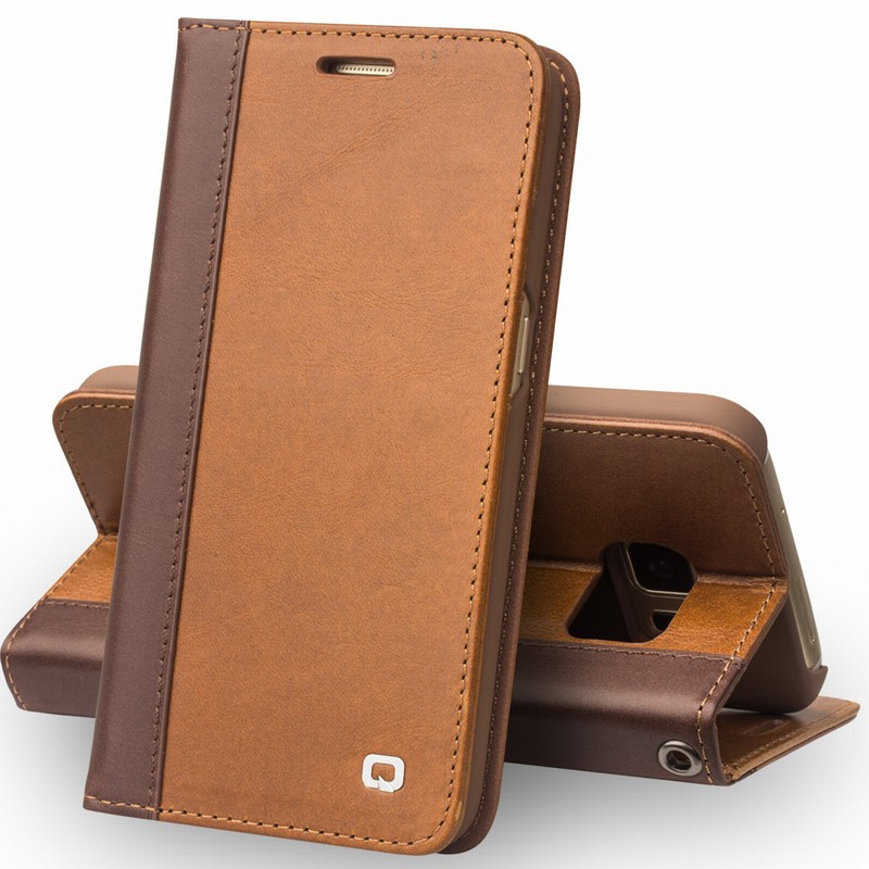 手机壳真皮手机保护套适用于三星s7s7edge51英寸s7西部牛皮浅棕色