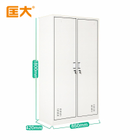 匡大钢制更衣柜铁皮储物柜换衣柜存包柜带锁碗柜鞋柜2门更衣柜KDT330