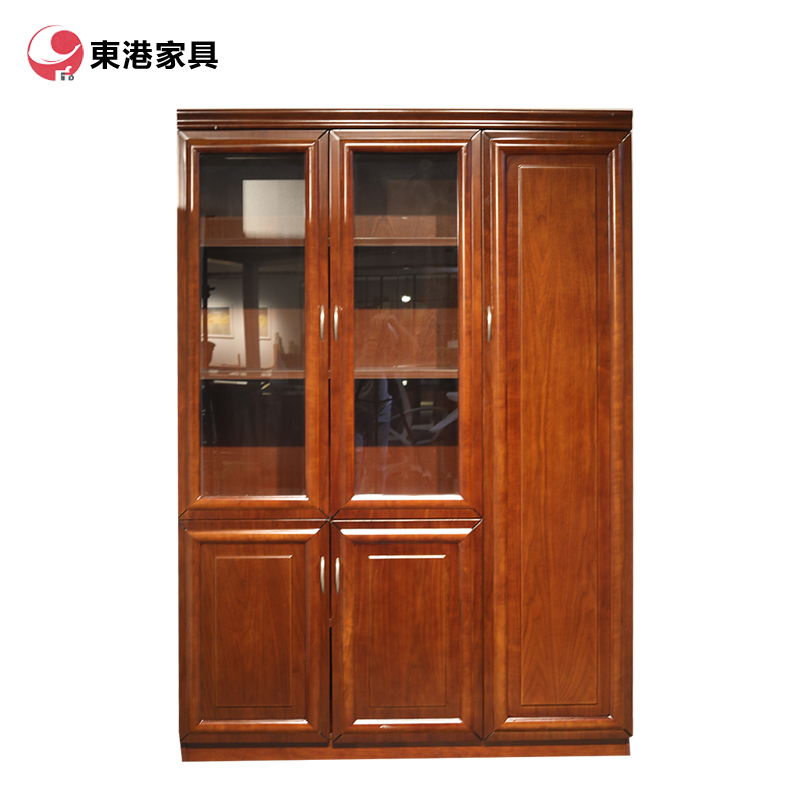 东港家具 DW-311 办公家具现代新中式书柜,办公室文件柜,油漆实木自由组合储物柜,可定制
