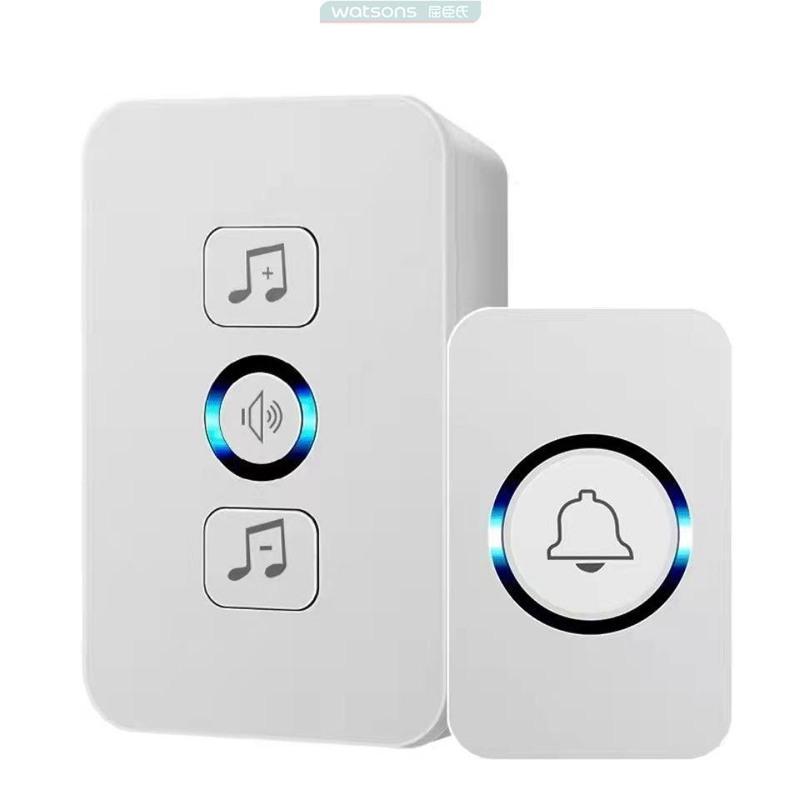 新款无线门铃一拖一屈臣氏无线音乐门铃大音量遥控式分体式黏贴远距离