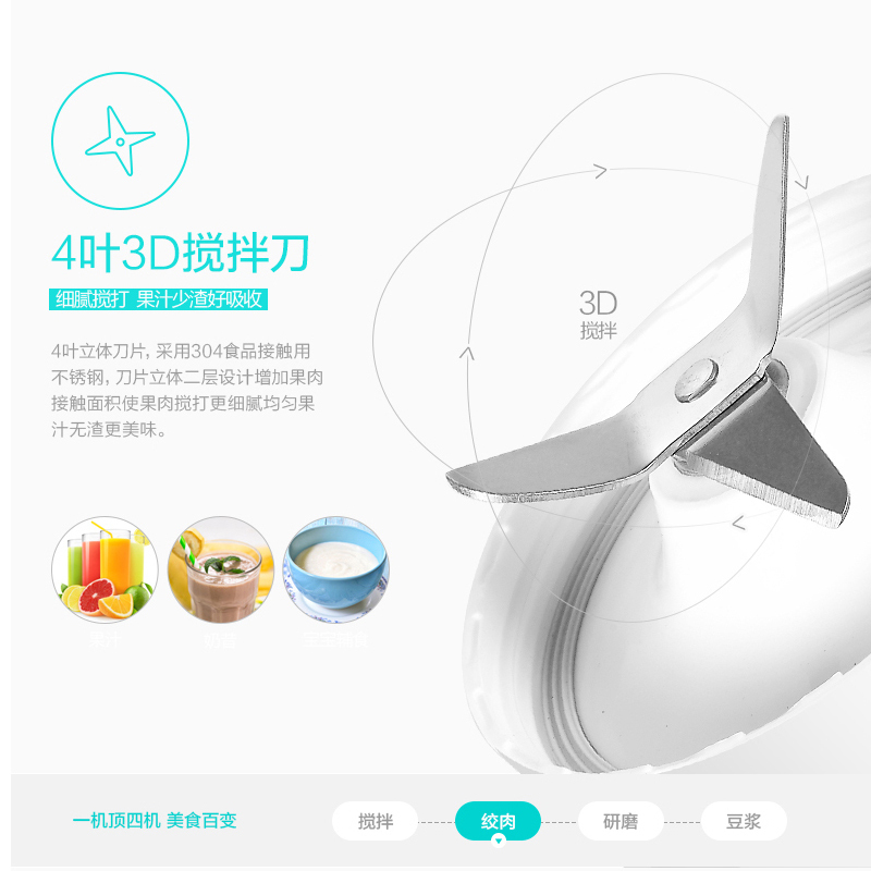 美的榨汁机MJ-WBL2521H多功能搅拌机家用大容量榨汁机宝宝辅食料理机豆浆机高清大图