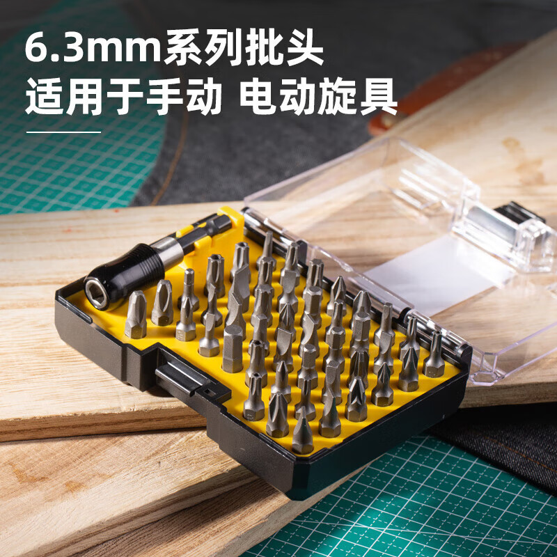 得力(deli)DL250045批头45件套 6.3mm系列 带连接杆可配电钻使用 无手柄1套