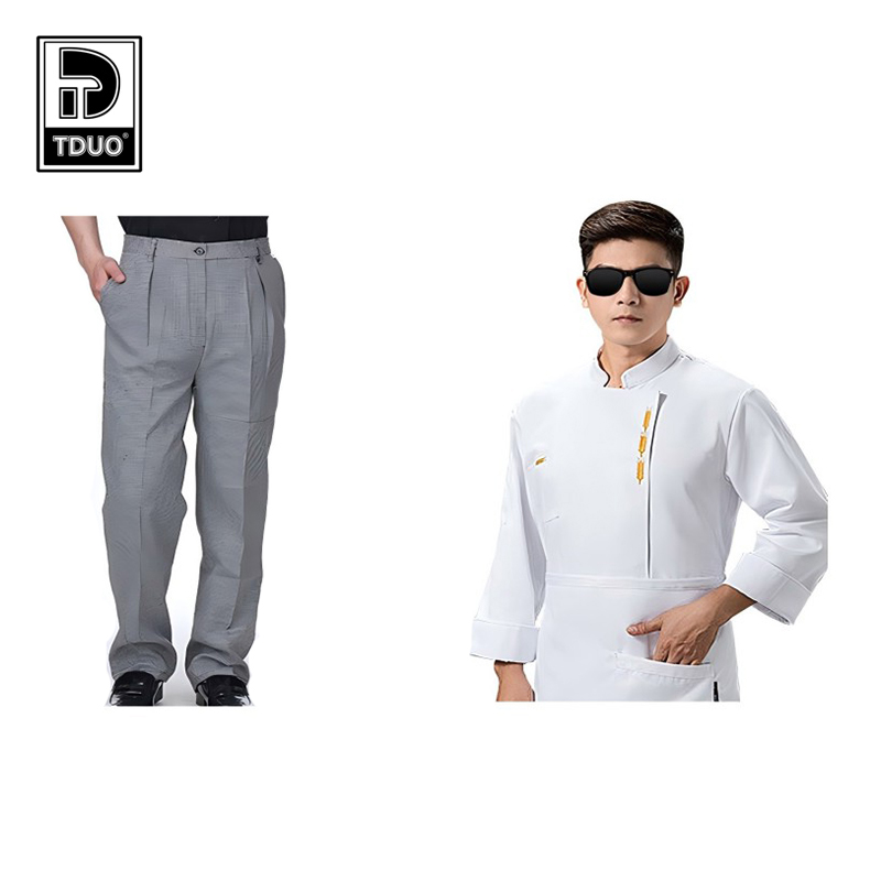 TDUO秋冬装长袖餐饮厨师服X2 套高清大图