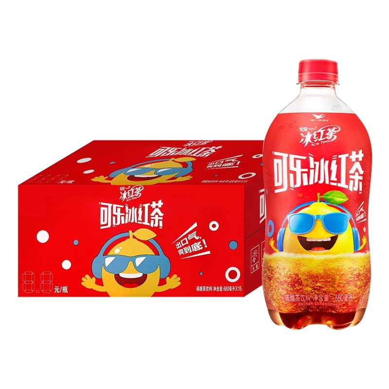 [全新上市]统一可乐冰红茶680ml*15瓶碳酸汽水茶饮料冰爽夏日饮品
