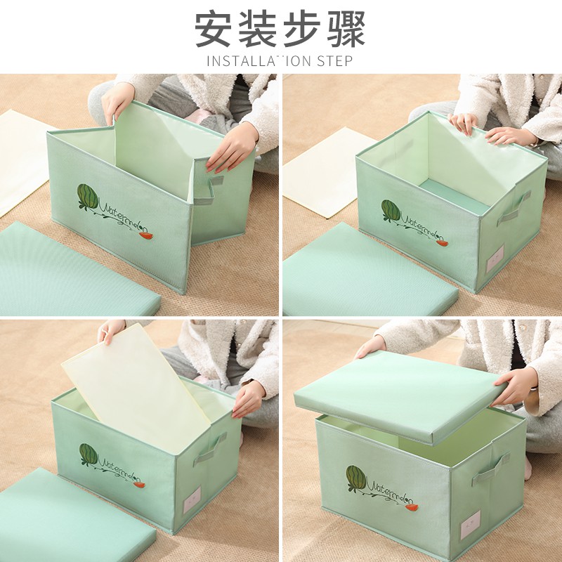 可水洗收纳盒整理箱衣服布艺收纳箱家用折叠衣物筐牛津布储物盒子 三维工匠高清大图