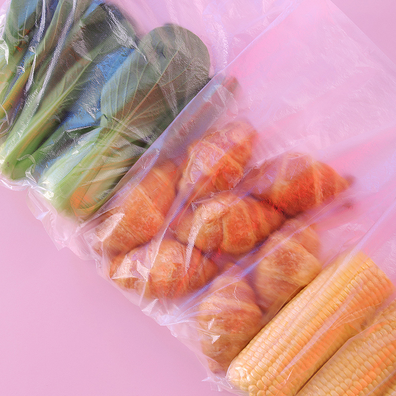 茶花保鲜袋家用食品级冰箱专用一次性食物密封袋食品袋蔬菜分装袋[加大号-680只][2卷装]
