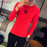秋季男士长袖T恤韩版圆领打底衫字母印花潮学生衣服男装秋装上衣