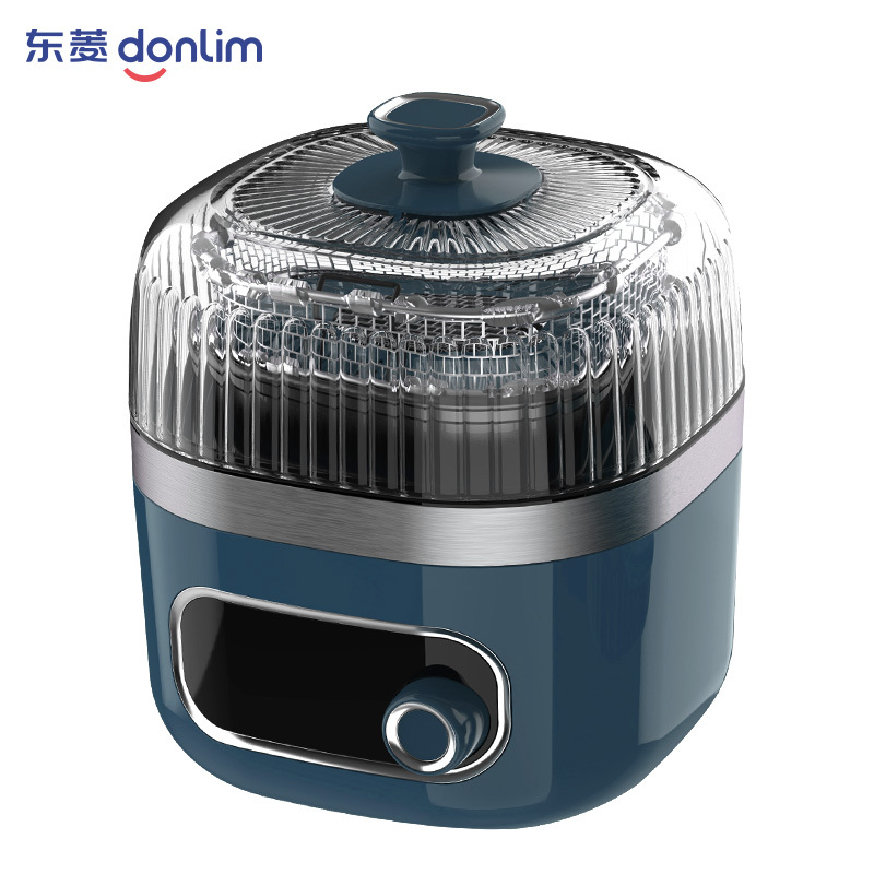 东菱(DonLim)空气炸锅家用多功能大容量 智能可视无油烹饪 全自动薯条机电炸锅DL-7711静谧蓝标配+煎盘