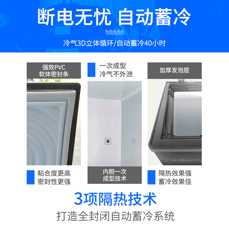 华美(Huamei)BD/BC-202升曲底冷柜节能静音冷柜 冷藏冷冻柜顶开门卧式大容量家用商用冰柜展示柜