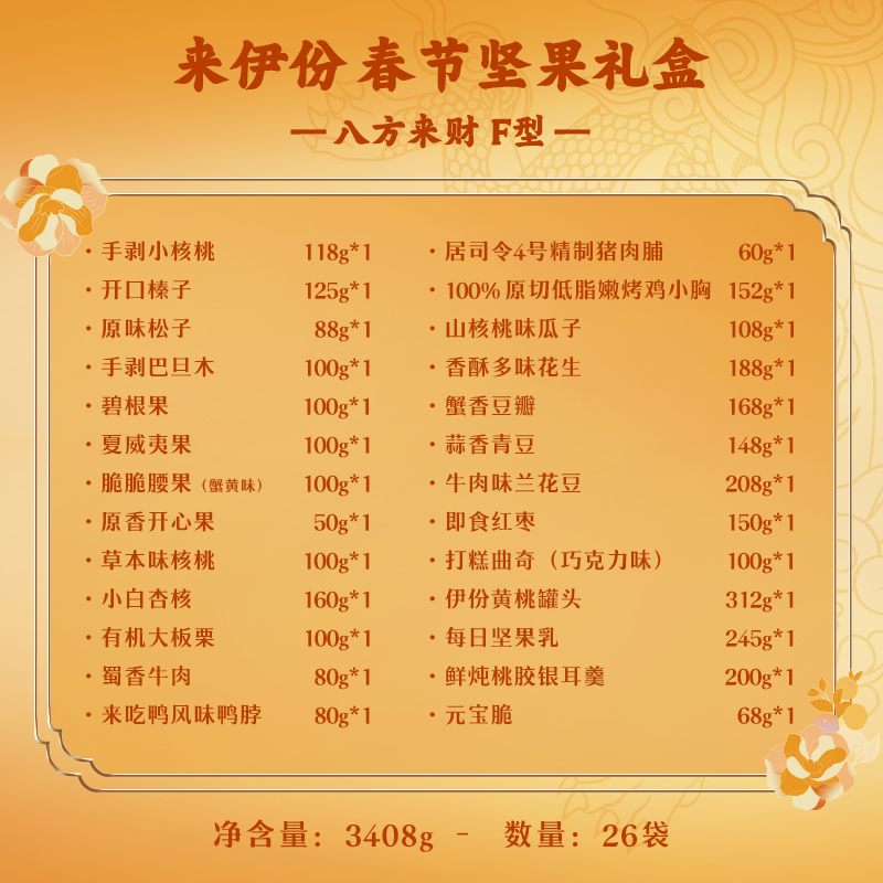 来伊份LYFEN 新春坚果礼盒八方来财F款高清大图