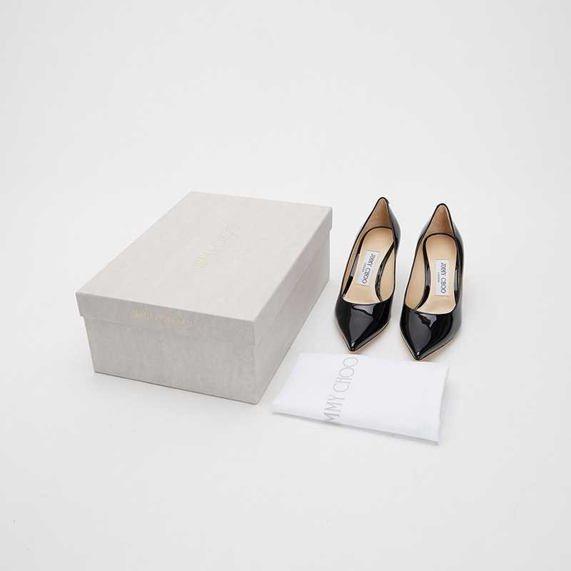 JimmyChoo/周仰杰女士LOVE65PWJ系列牛皮尖头高跟鞋