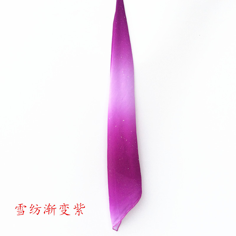 舞蹈丝巾考级手绢方巾胶州秧歌纱巾风酥雨忆道具雪纺人间四月 雪纺渐变紫色48cm*48cm