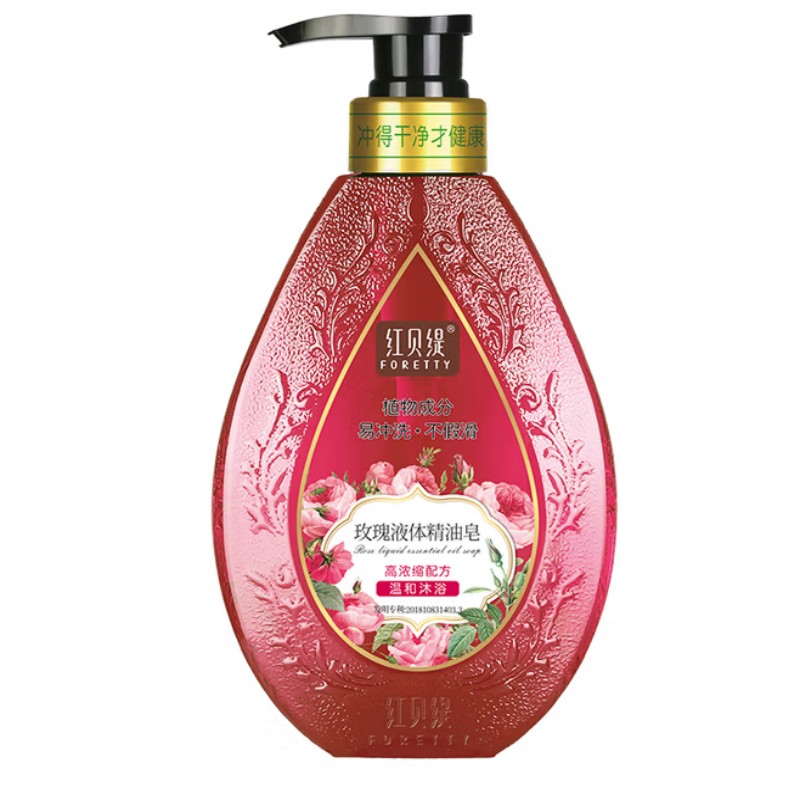 红贝缇(Foretty) 保湿留香液体精油皂玫瑰 520ml*20瓶/箱