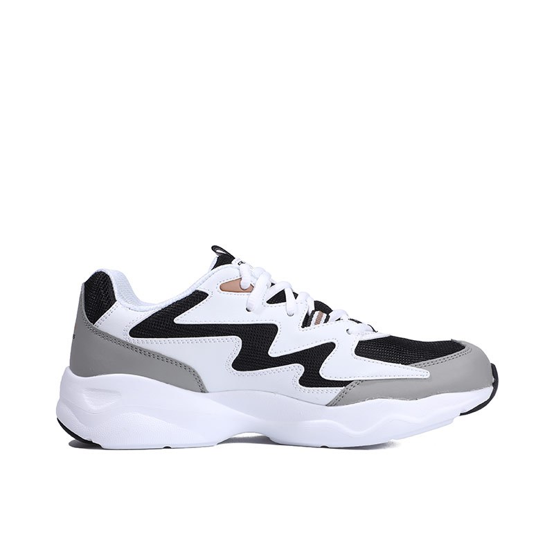 Skechers斯凯奇男士小白鞋运动鞋厚底拼色休闲鞋999090-BKGD