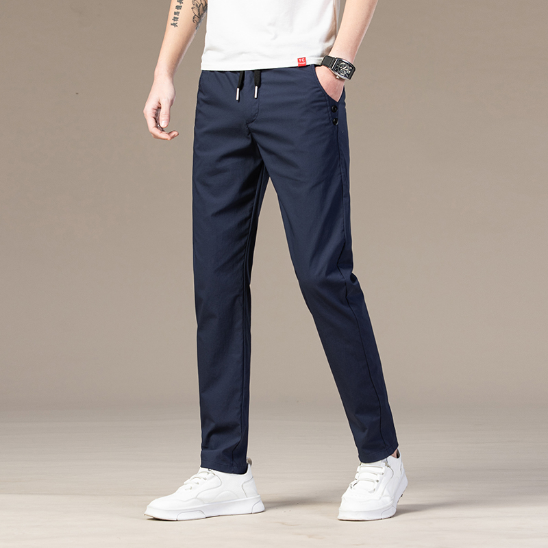 金盾kindon品牌休闲裤男装春夏薄款男士裤子韩版潮流百搭修身小脚长裤