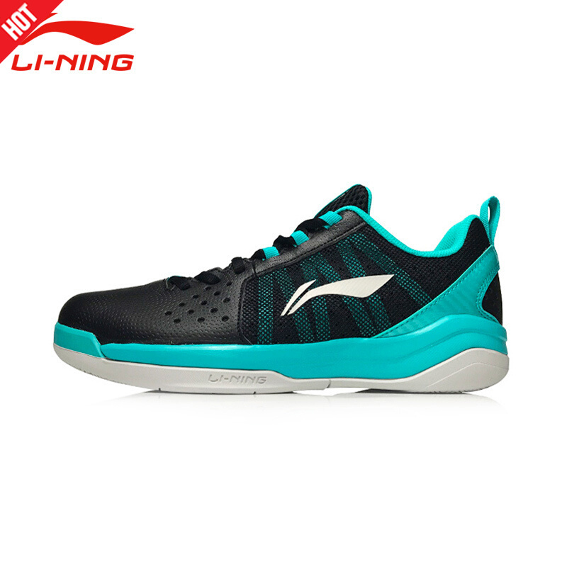 李宁(LI-NING)17男春季透气耐磨减震运动篮球鞋鞋 新基础黑/冰瓷绿ABPM017 -4