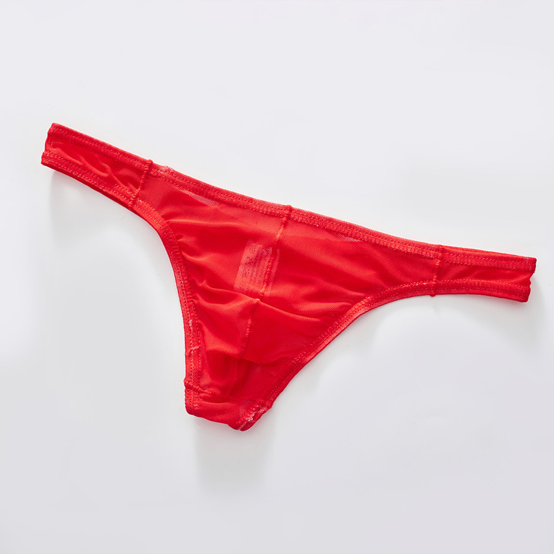 男士内裤男士丁字裤透明网纱丁字裤性感潮男内裤亚马逊速卖通