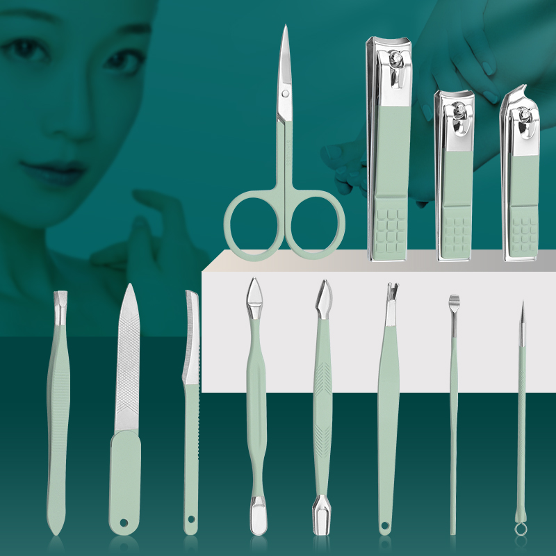 艾逸瑶选 娜塔莎PLUS马卡龙修容修甲工具13件套 GJ-8014高清大图