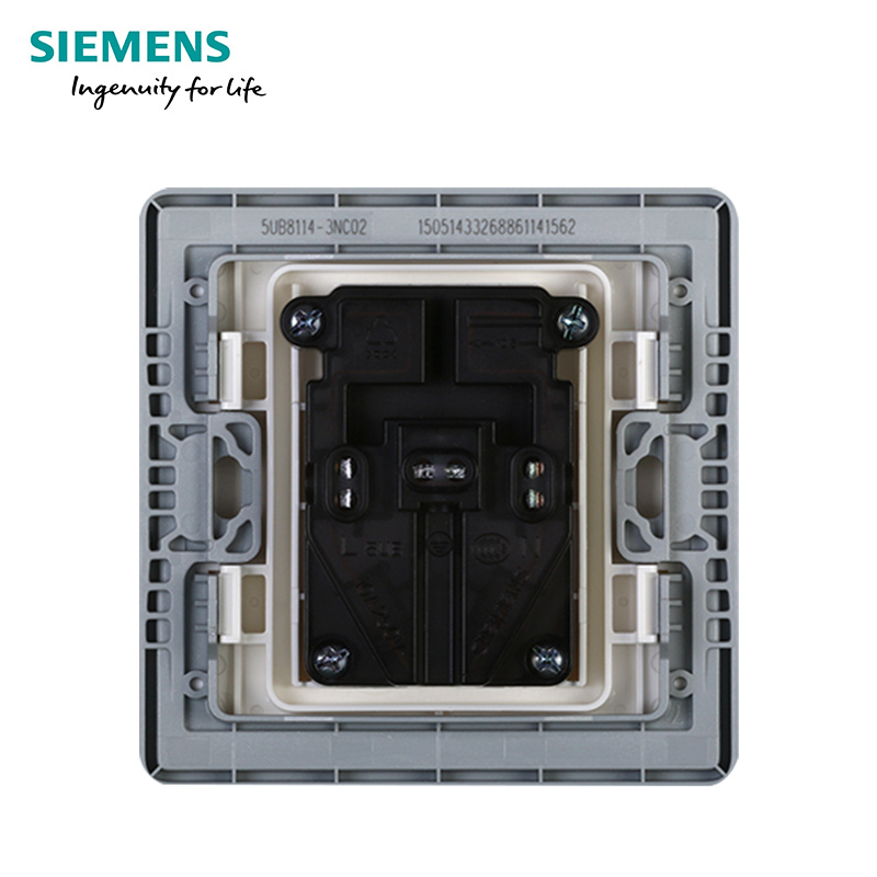 西门子(SIEMENS)开关插座 睿致钛银系列10A五孔电源插座10只装