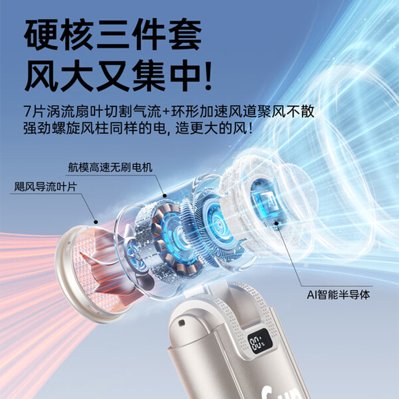 VENIDER循环扇家用静音落地扇空气循环扇节能变频遥控设计简约时尚大风量高清大图