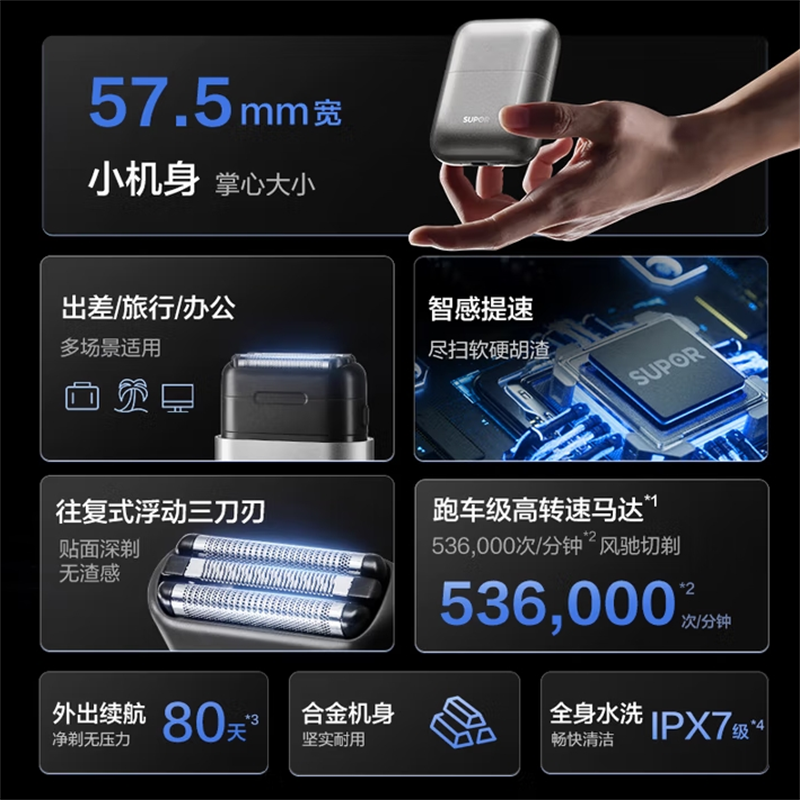 苏泊尔S电动剃须刀高清大图
