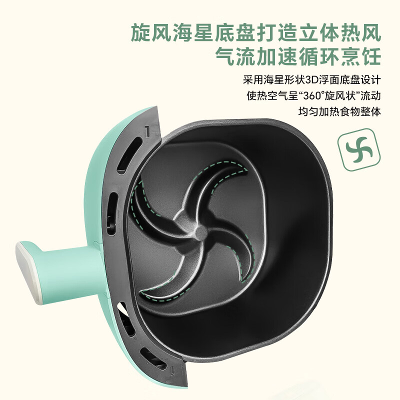 飞利浦(PHILIPS)空气炸锅 家用多功能一体自动电炸锅无油大容量海星底盘新款 3.7L容量 HD9100/80黑色高清大图