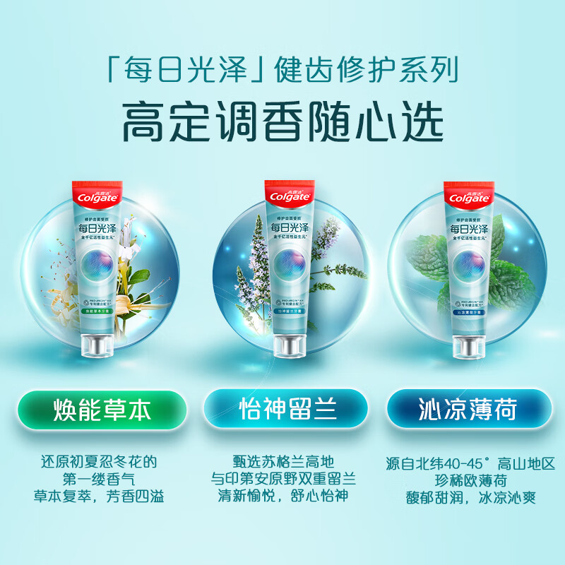 高露洁(Colgate)每日光泽健齿修护牙膏草本味160g防蛀清新口气高清大图