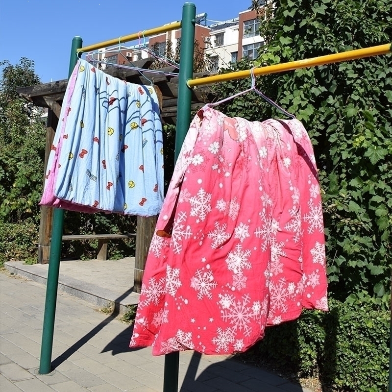 晒被子衣架晾床单被套被单浴巾的超大号加粗枇发家用长实心浸塑大 天