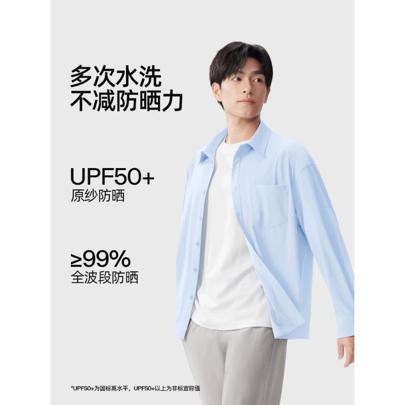 小野和子 夏季薄款透气男士宽松防晒衬衫 樱花粉F码高清大图