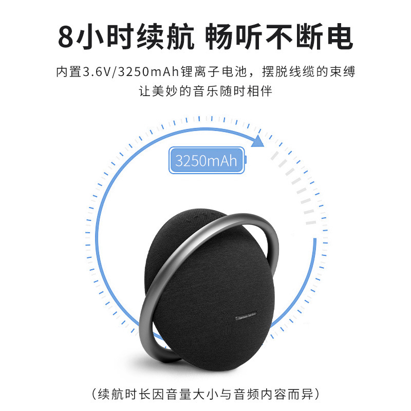 哈曼卡顿 (Harman Kardon)ONYX STUDIO7 音乐卫星七代桌面立体声音箱 电脑音响 便携蓝牙音 灰色