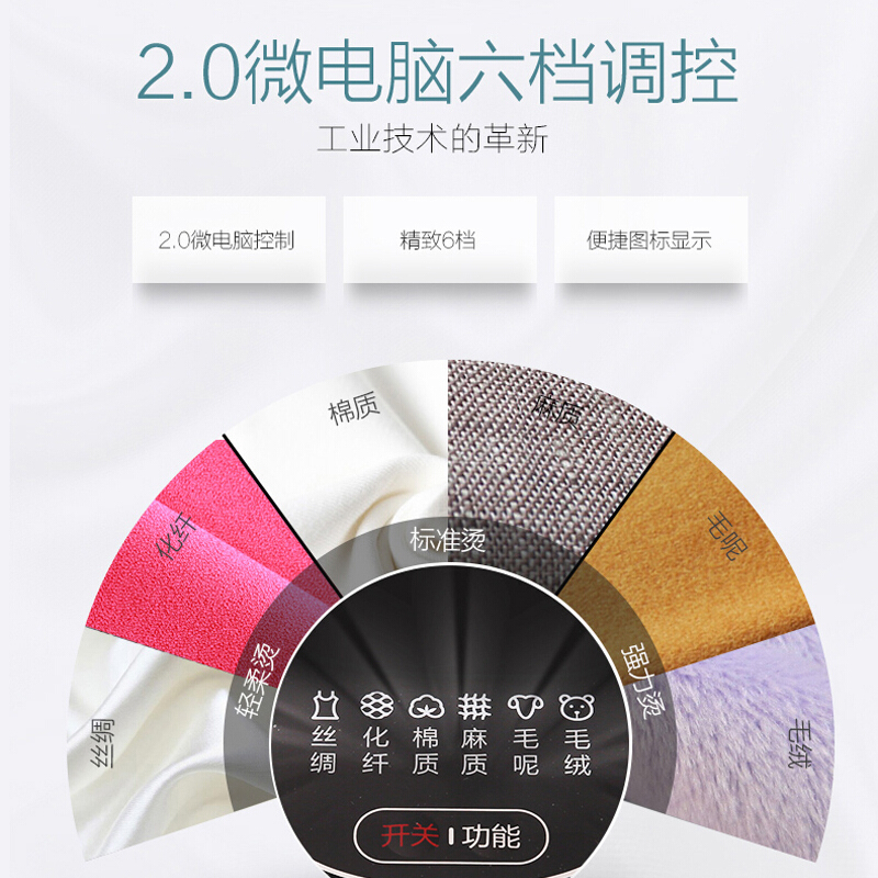 美的(Midea)挂烫机 YGD20D7 家用电熨斗6档2L水箱双杆立式熨烫机 防干烧功能家用挂式小型手持蒸汽熨斗可平烫高清大图