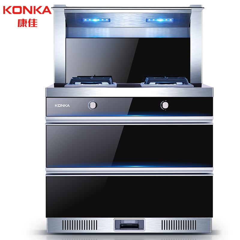 [苏宁自营]康佳(KONKA) 集成灶 自动清洗KA01 大容量93L消毒柜 油烟机 燃气灶 环保灶 液化气款