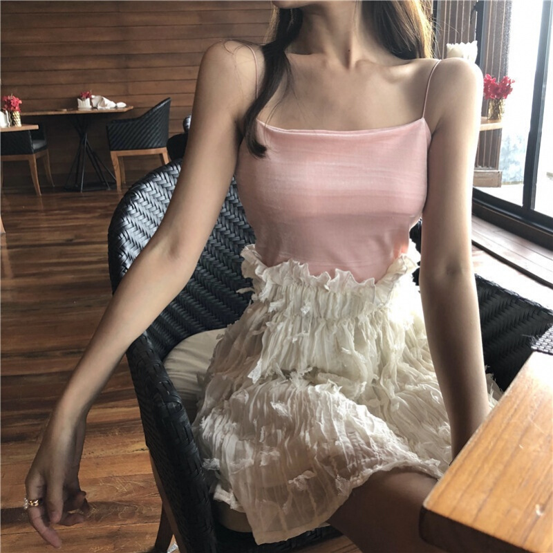 夏季热款甜美风荷叶边羽毛花瓣百褶半身裙短裙黑色329均码