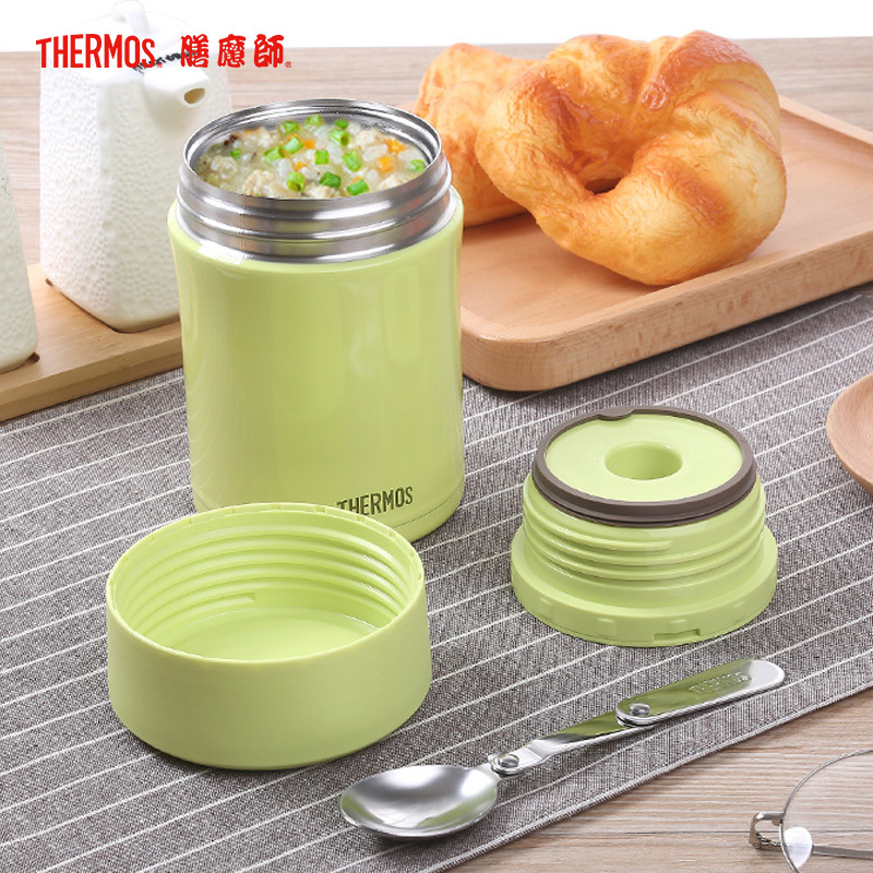 膳魔師(THERMOS)焖烧杯/罐TCLA-470S保温杯饭盒膳魔师316L不锈钢470ML自带餐具五色可选 家用/通用