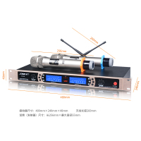 狮乐(SHILE)SH-16无线话筒麦克风一拖二U段专业舞台会议室KTV话筒家用K歌 主机+1手持+1领夹麦克风