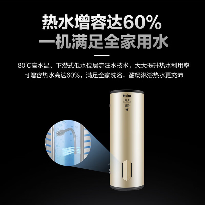 海尔(Haier)空气能热水器节能家用商用恒温空气源热泵全屋中央热水器 预约洗浴智能除霜空气能KF70/150-SE