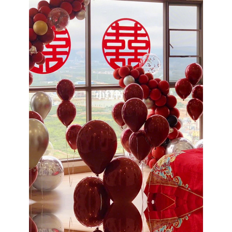 家柏饰(CORATED)婚庆用品婚房装饰喜字拉花客厅布置套装马卡龙气球装饰卧室结婚高清大图
