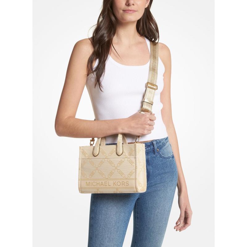 迈克·科尔斯(MICHAEL KORS)小号提花托特包女简约挺括手提肩背菱