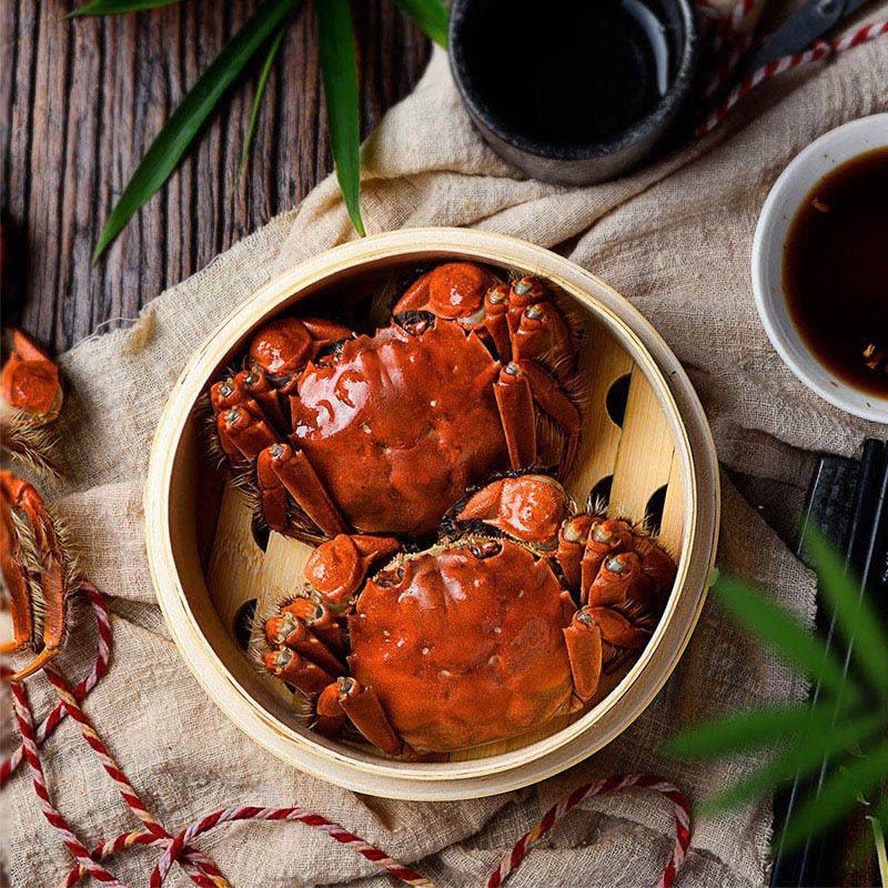 8只送2只!澄湖之心大闸蟹 鲜活公螃蟹4.0-3.5两 母螃蟹3.0-2.5两 5对10只图片