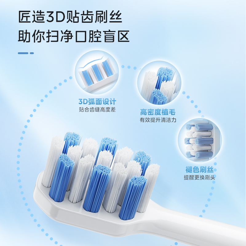 美的(Midea)电动牙刷男女成人软毛声波全自动 防水感应式充电 MR1极地白MC-AJ0101高清大图