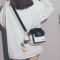 日系可爱小包包女2021新款潮ins少女学生手机包小清新斜挎帆布包 蓝色 单包没有挂件