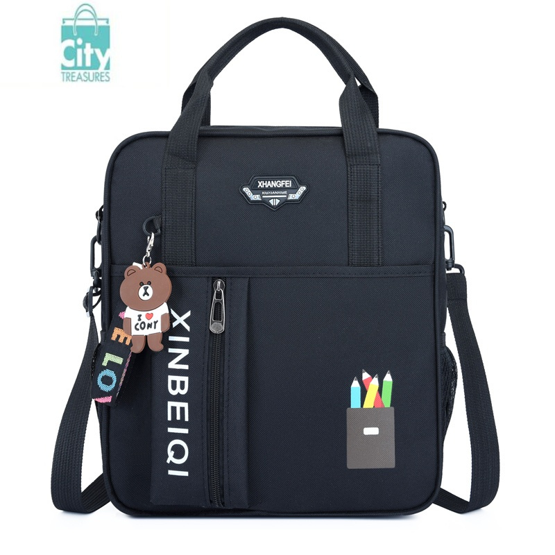 bangdou儿童书包手提袋多用补习袋课外辅导单肩斜挎双肩背包小学生