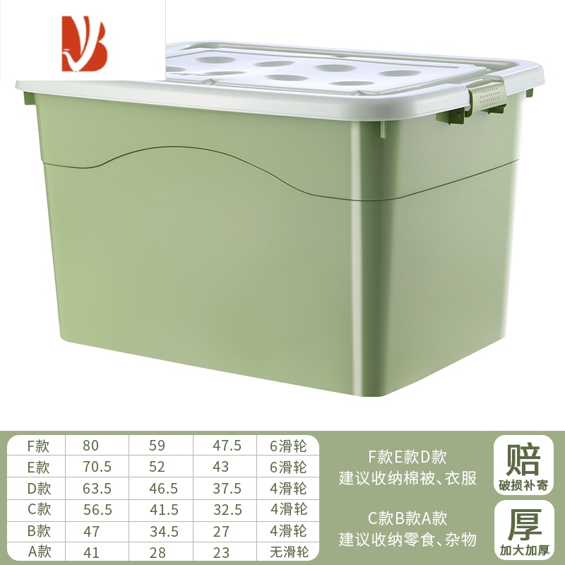 三维工匠衣服收纳箱家用神器加厚特大号塑料整理盒衣柜超大容量百纳储物箱5C8315 抹茶绿特厚升级款购套装更省钱