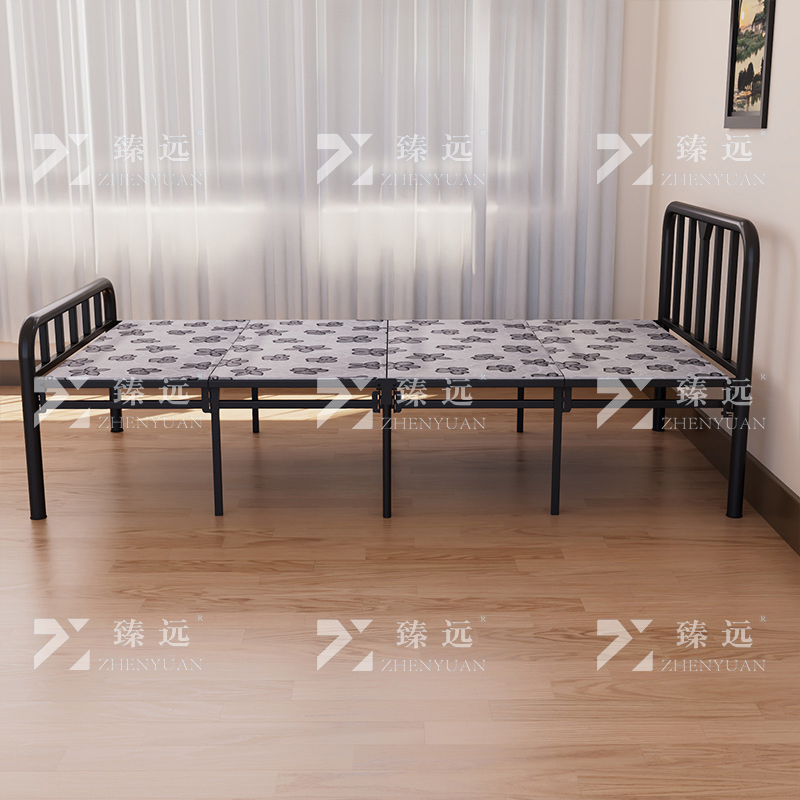臻远 ZY4052514 钢木床简易折叠床单人床四折 宽1米银彩 1张