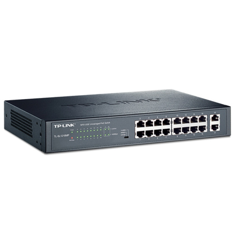 TP-LINK TL-SL1218MP 16口百兆PoE 交换机 2个千兆口