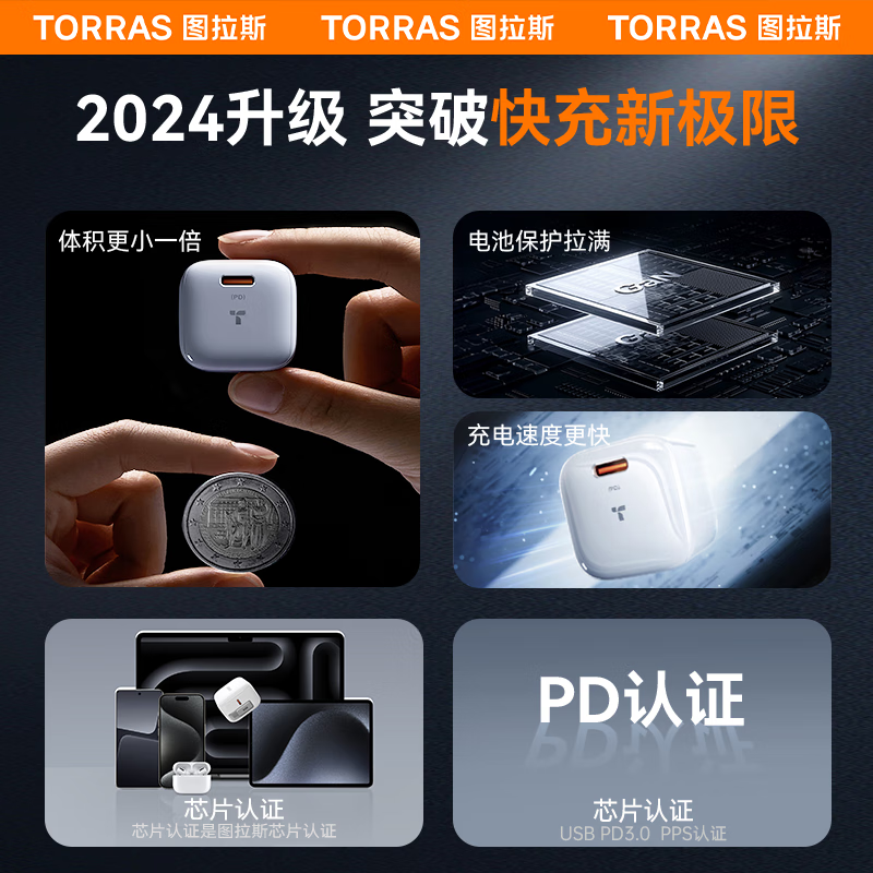 图拉斯-小冰块充电器T17-20W(CDRA30)(颜色随机)高清大图